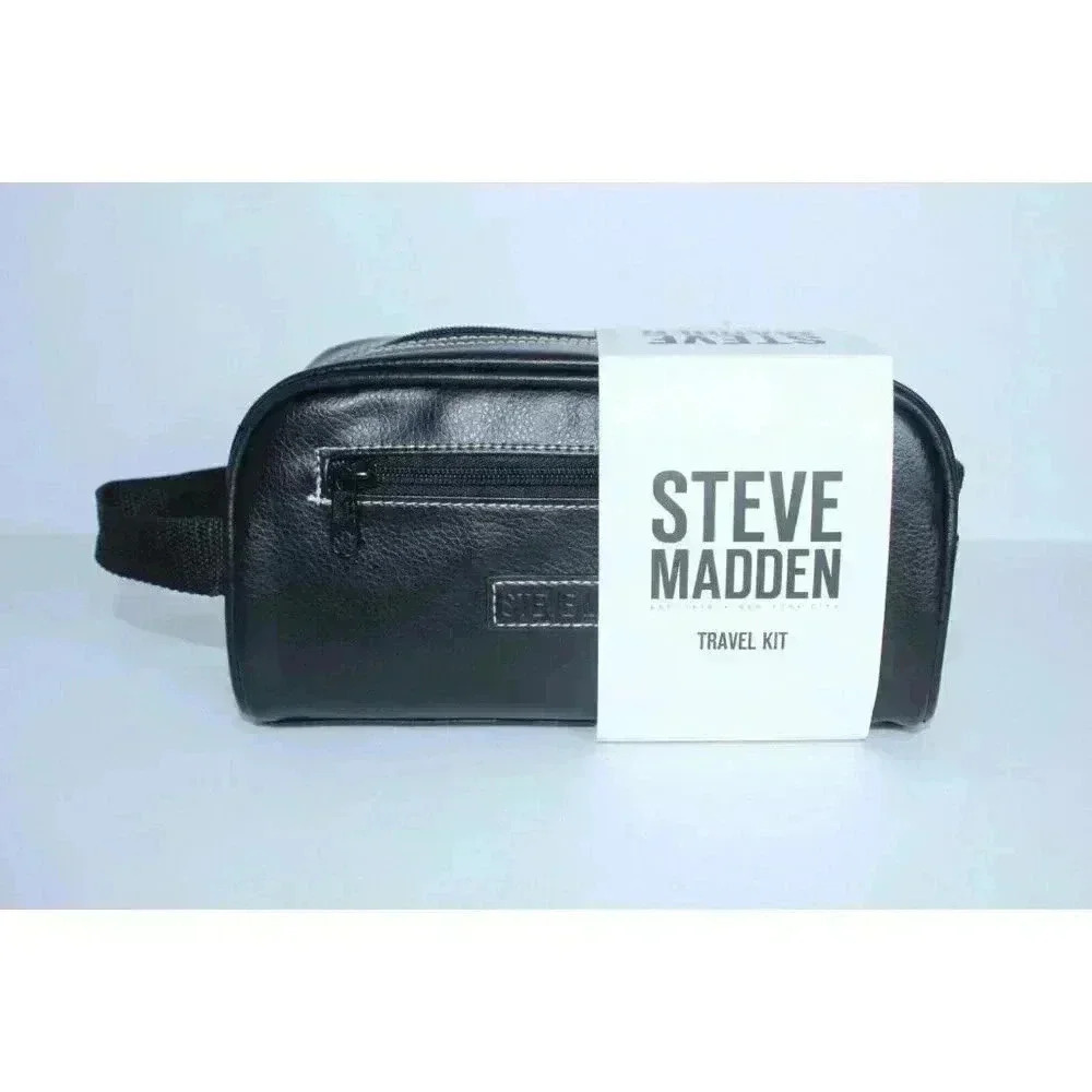 Steve Madden Men's Travel Kit Shaving Toiletry Case Dopp Bag Black New! NWT‎